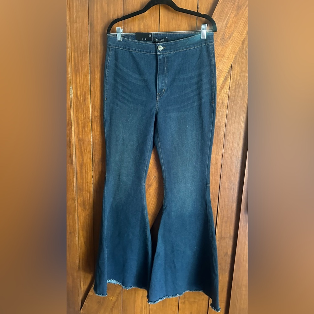 Lucky & Blessed Blue Flare Wide Leg Jeans